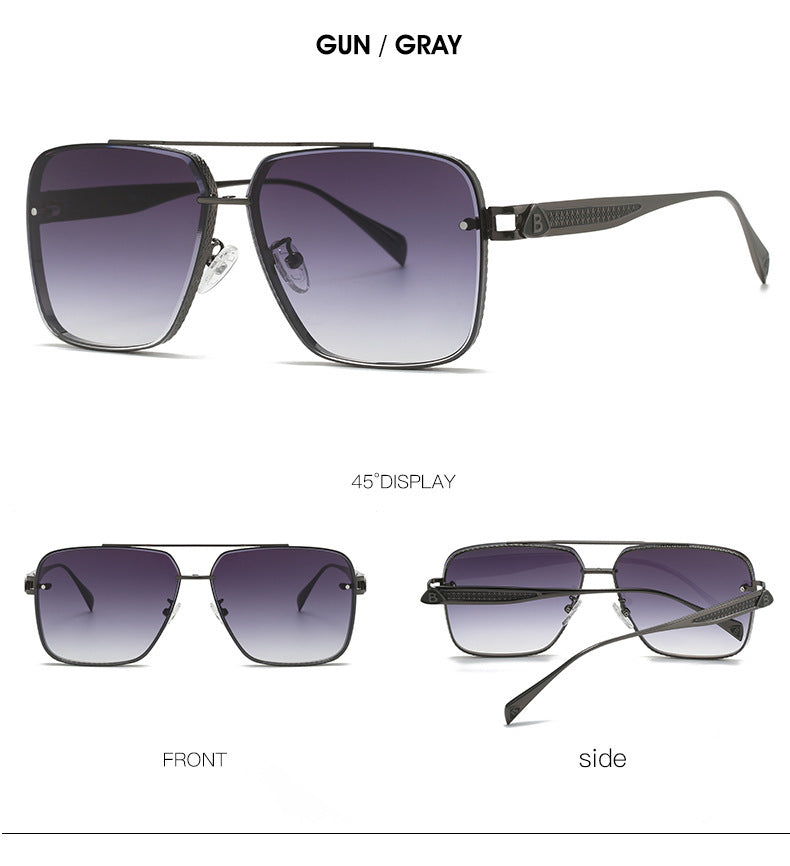 Men's Casual Fashion Metal Frame Sun Glasses - HJG