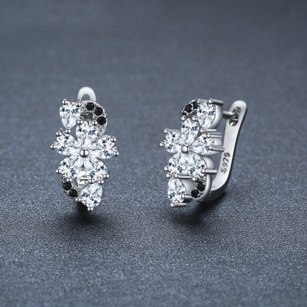 Sweet Cool Style Flower Zircon Ear Studs Female Christmas Creative Style