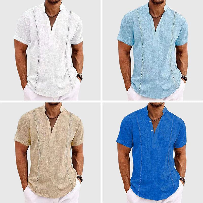 Men's Monochrome Short-sleeved Shirt