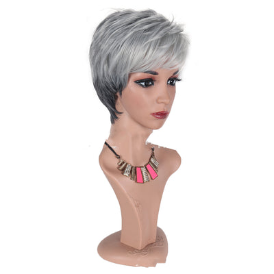 Partial Short Granny Grey Ladies Wig Headgear