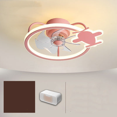 Nordic Simple Household Electric Fan Chandelier Childrens Fan Lamp Bedroom Ceiling Fan Lamp