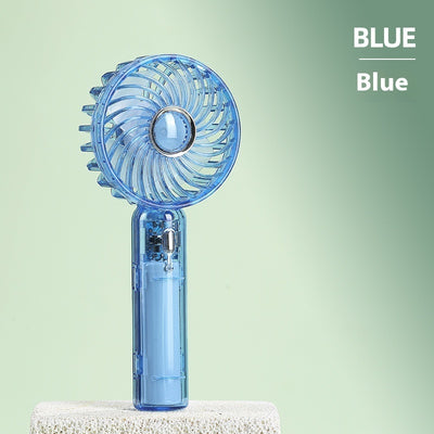 Transparent Handheld Fan The Third Gear Mute With Base - HJG