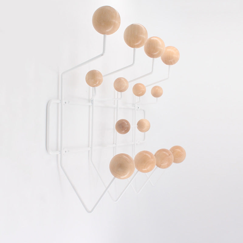 Kindergarten Iron Coat Rack With Solid Wood Ball