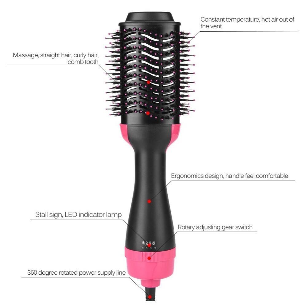 One-Step Electric Hair Dryer Comb Multifunctional Comb Straightener Hair Curling - HJG