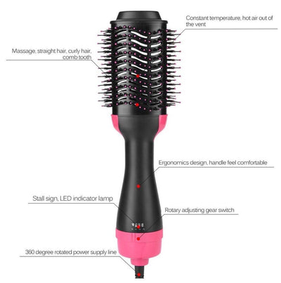 One-Step Electric Hair Dryer Comb Multifunctional Comb Straightener Hair Curling - HJG