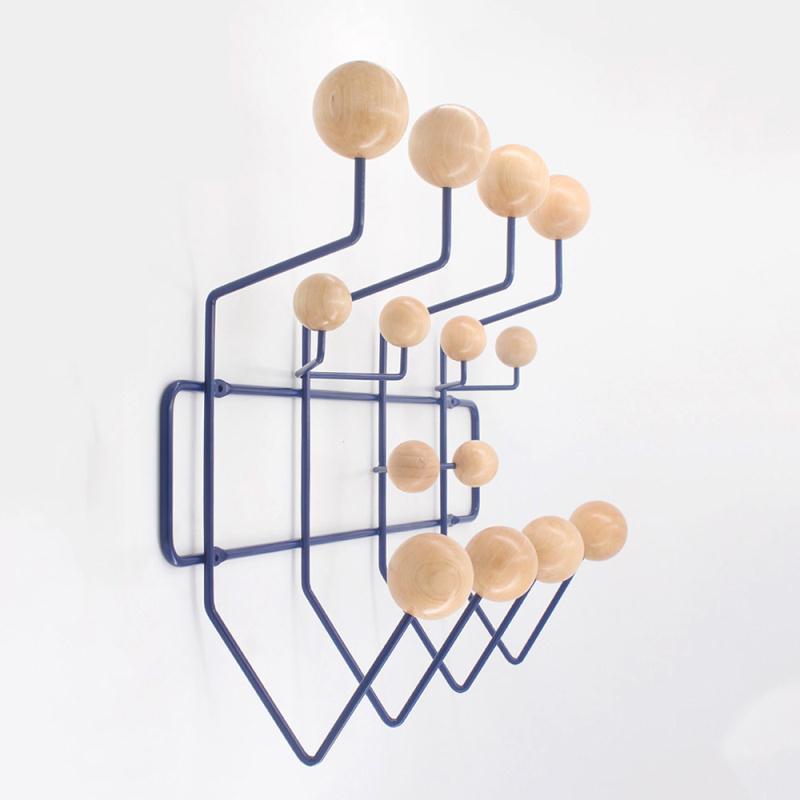 Kindergarten Iron Coat Rack With Solid Wood Ball