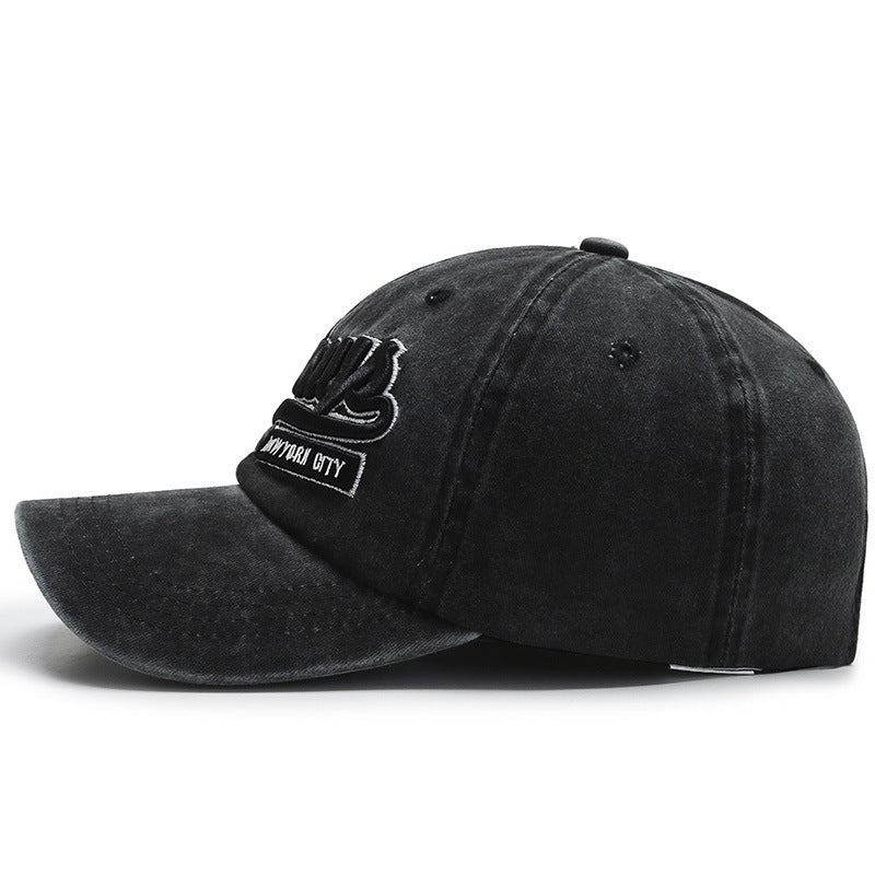 Washed denim casual baseball cap