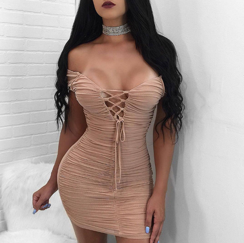 Deep V lace sexy dress