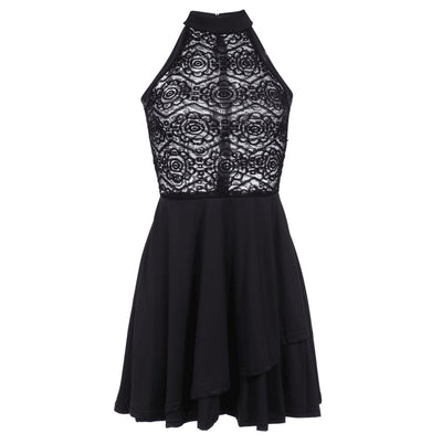 Summer Sexy Lace Stitching Short Skirt Evening Mini Dress