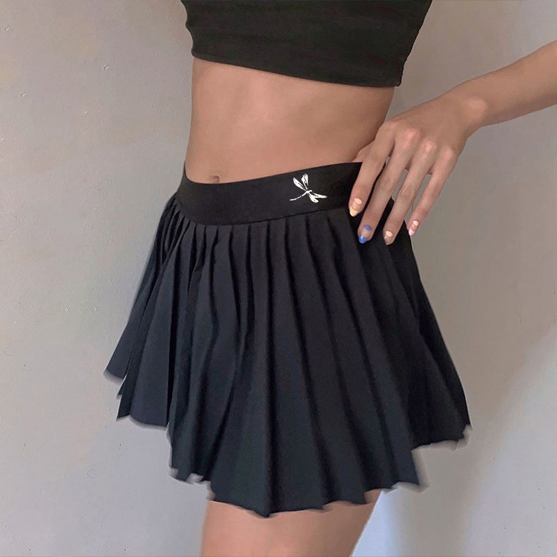 Fashion High Waist Printed Pleated Skirt