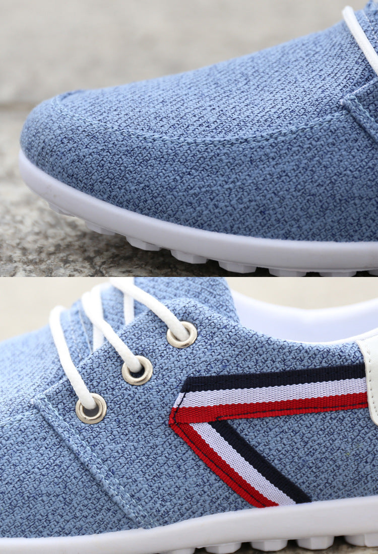 Men'S Soft-Soled Canvas Shoes, Sports And Leisure Old Beijing Cloth Shoes, Peas Shoes - HJG