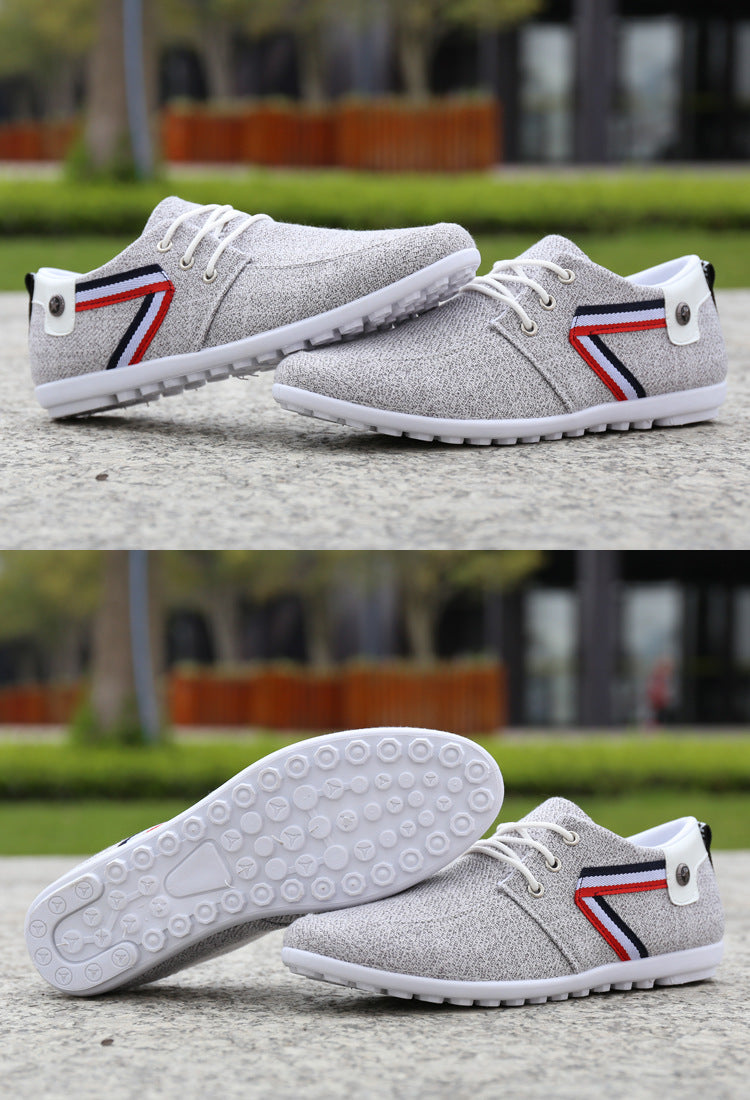 Men'S Soft-Soled Canvas Shoes, Sports And Leisure Old Beijing Cloth Shoes, Peas Shoes - HJG