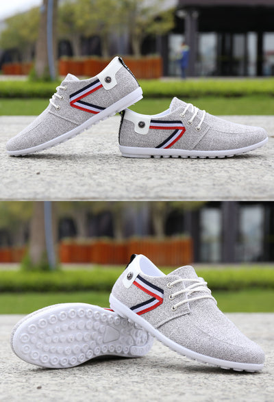 Men'S Soft-Soled Canvas Shoes, Sports And Leisure Old Beijing Cloth Shoes, Peas Shoes - HJG