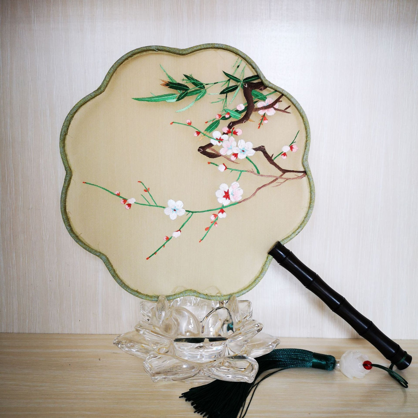 Double-Sided Embroidered Fan, Silk Group Fan, Hand Embroidered Palace Fan, Craft Fan