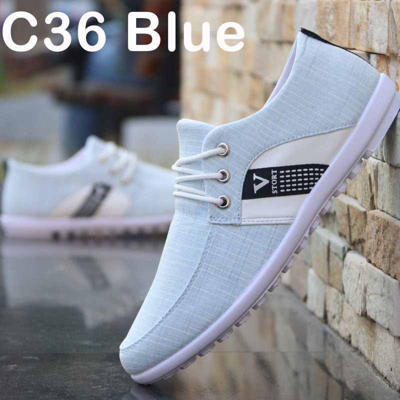 Men'S Soft-Soled Canvas Shoes, Sports And Leisure Old Beijing Cloth Shoes, Peas Shoes - HJG