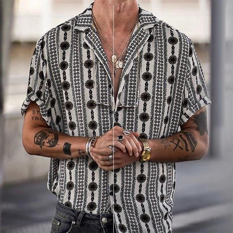 Lapel Short Sleeve Men's Casual Shirt