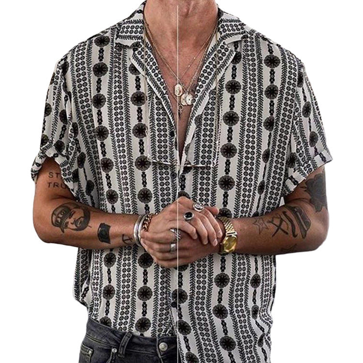 Lapel Short Sleeve Men's Casual Shirt