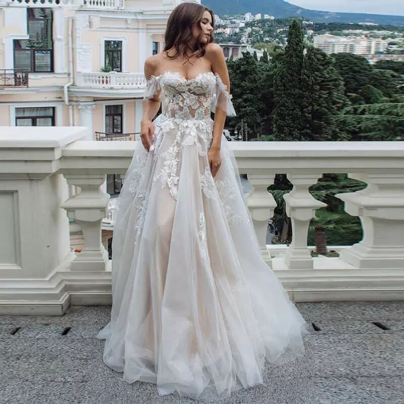 New Sexy Tube Top Lace Wedding Dress Plus Size