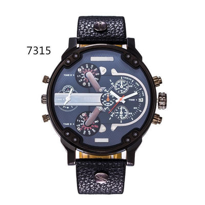 Gold Stainless Steel Quartz Watch for Men Luxury Mens Wrist Watches Man Military 2 Time Zones Reloj Hombre