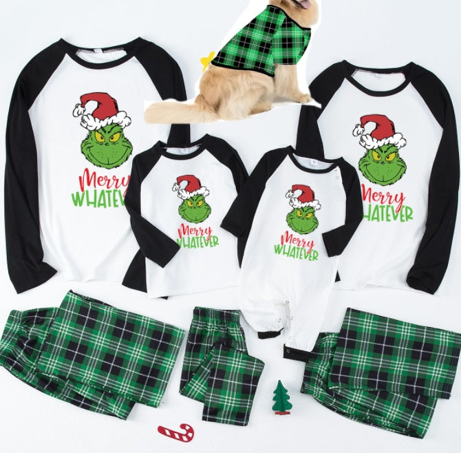 Parent Child Christmas Plaid Patchwork Home Clothes