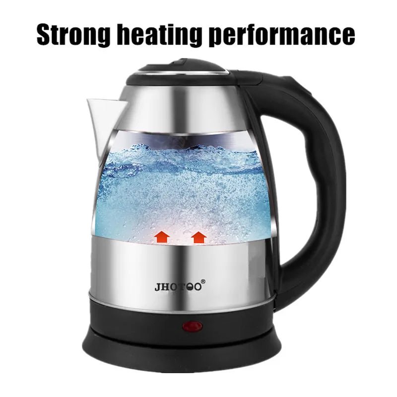 1.8L 220V Stainless Steel Electric Kettle Silver Black Base Separation Desion Rust - resistant Durable for Home During Travel - HJG