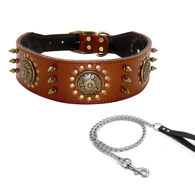 Studded Dog Collar Large Dog Anti-Bite Stud Dog Collar - HJG