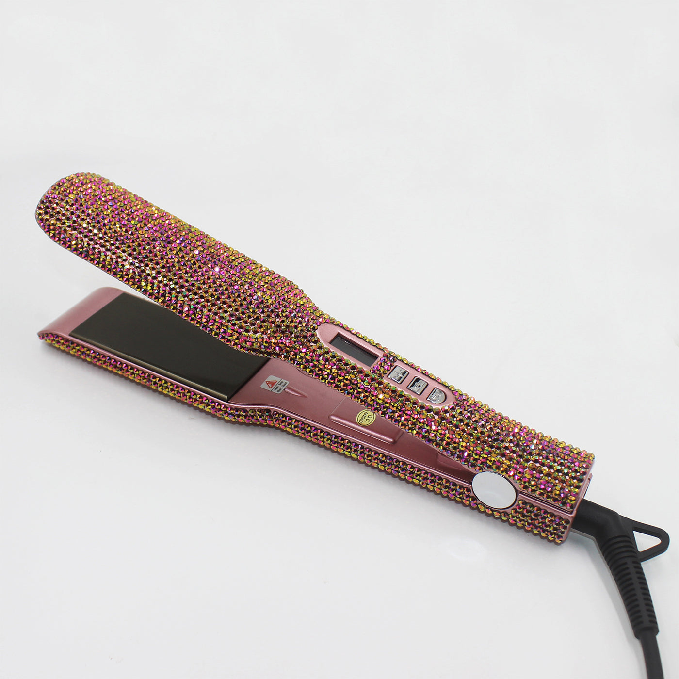 Wide Plate Inlaid Rhinestone Quartz Hair Straightener High Temperature Titanium