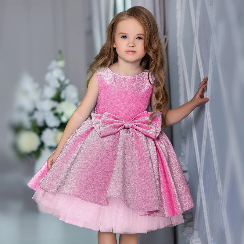 New Girls Kids Flower Elegant Causal Princess Party Dresses