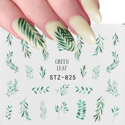 Water Nail Decals, Flower Leaf Tree - HJG