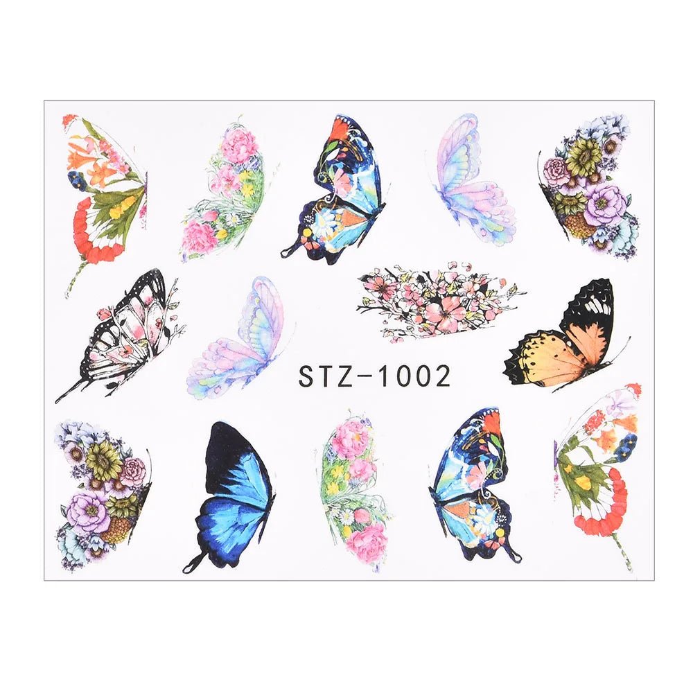 1Pcs Water Nail Decal and Sticker Flower Leaf Tree Green Simple Summer DIY Slider for Manicure Nail Art Watermark Manicure Decor - HJG