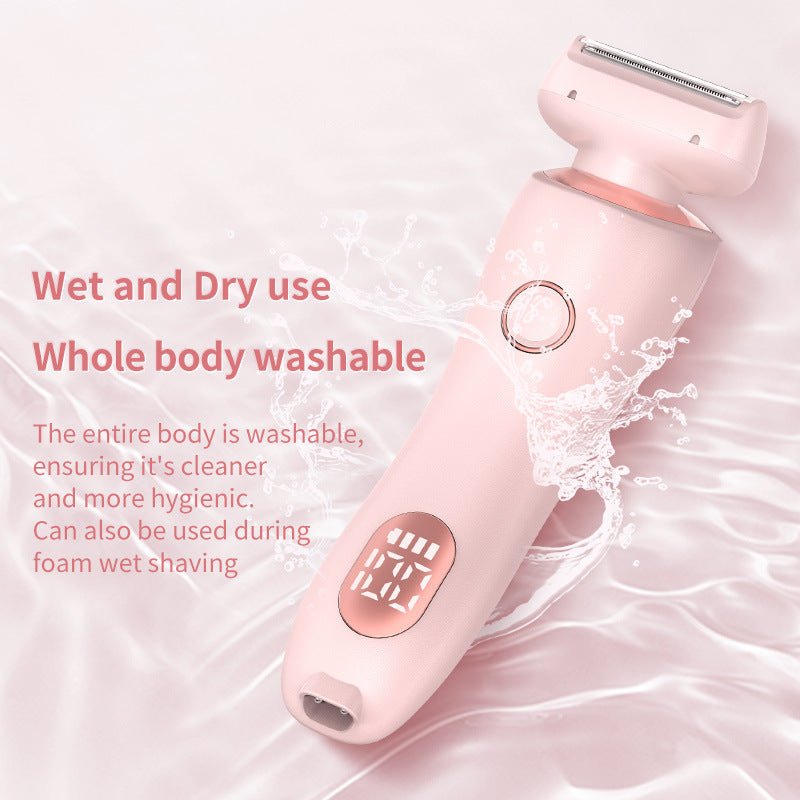 2 In 1 Hair Removal Epilator USB Rechargeable Trimmer Women Body Razor Face Leg Armpit Bikini Hand Pubic Shaver Hair Remover - HJG