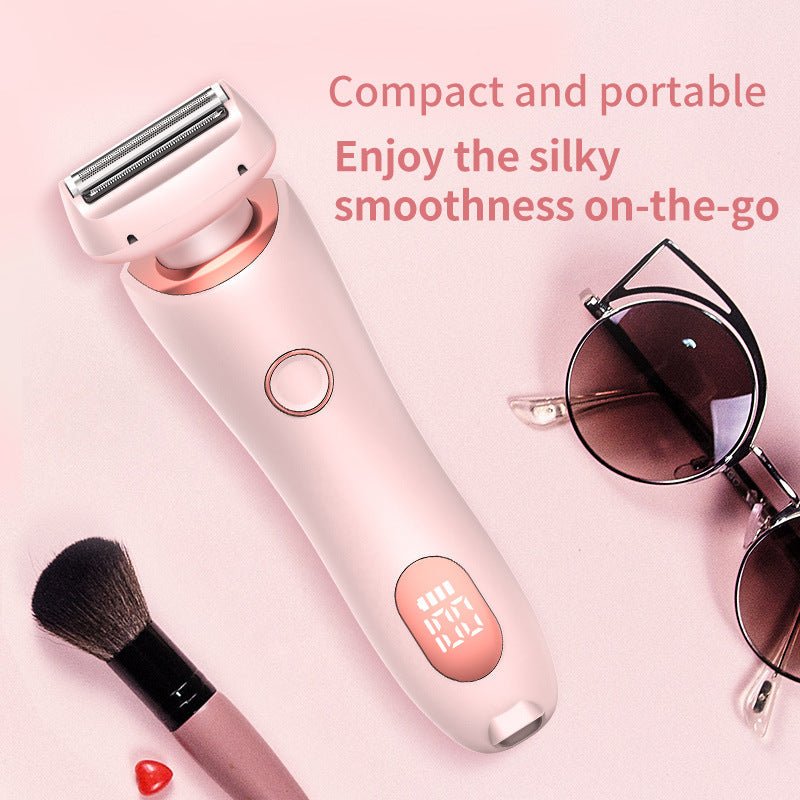 2 In 1 Hair Removal Epilator USB Rechargeable Trimmer Women Body Razor Face Leg Armpit Bikini Hand Pubic Shaver Hair Remover - HJG