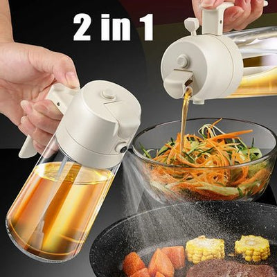 2 - in - 1 Olive Oil Sprayer with Comfortable Handle for BBQ and Air Frying - HJG