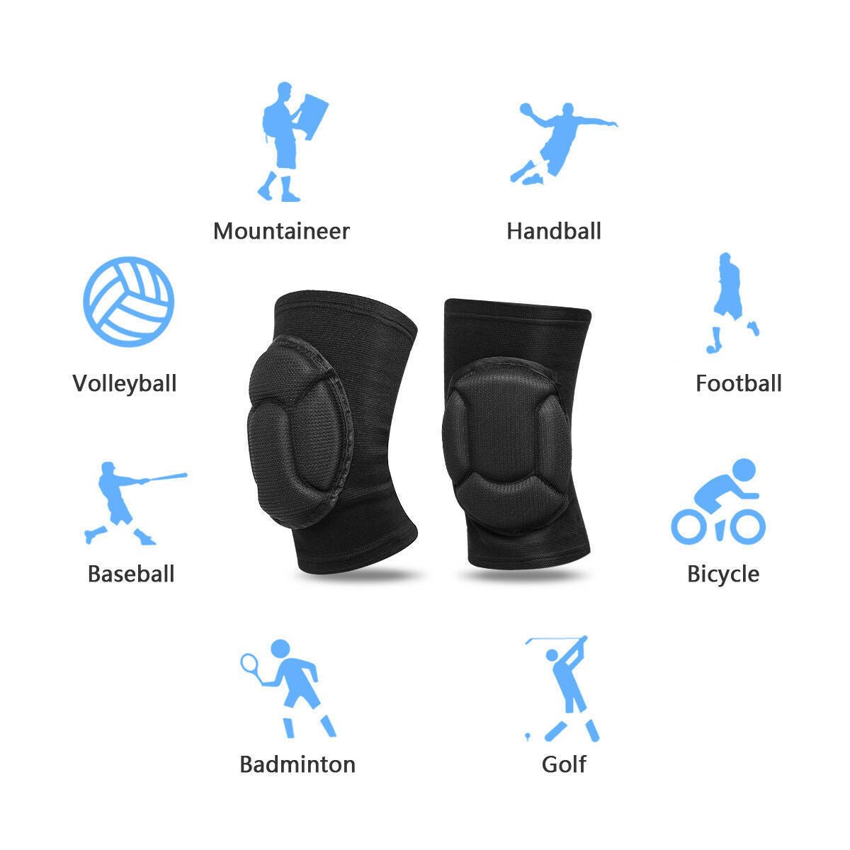 2 x Professional Knee Pads Leg Protector For Sport Work Flooring Construction - HJG