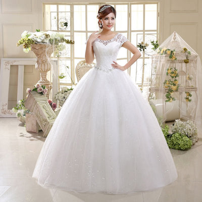 2021Wedding Dress Lace Shoulder Slim Fit Big Code - HJG