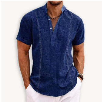 Men's Monochrome Short-sleeved Shirt