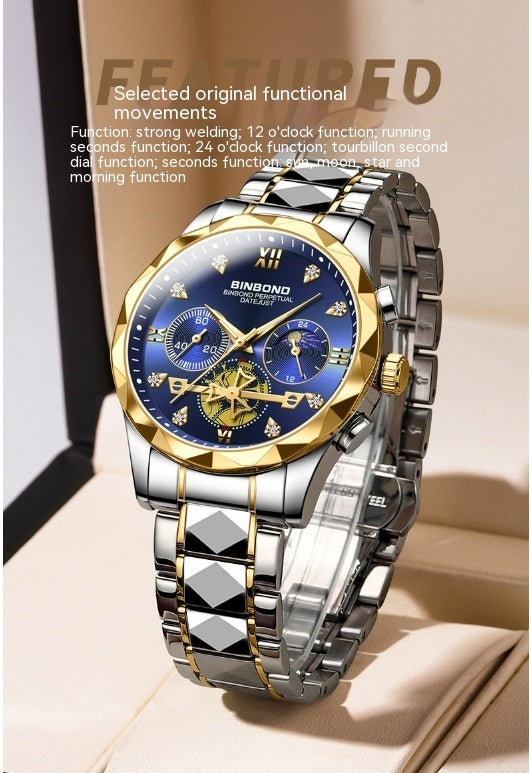 Multifunctional Quartz Watch All-match Six-pin Timing Casual