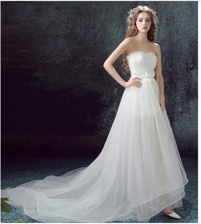 Sexy Detachable Skirt Mermaid Tulle Lace Appliques Short Wedding Dress New Wedding Dresses