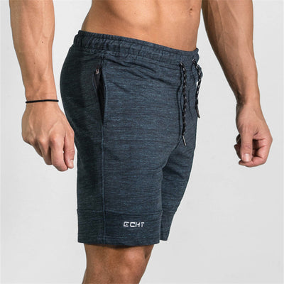 Summer Men's Gyms Shorts Bodybuilding Clothing Men Fitness Zipper Pathwork Workout Cotton Shorts - HJG