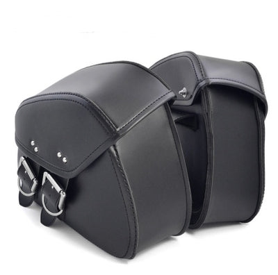 Black PU Leather Luggage Bags Motorcycle Saddlebags Saddle Bags Pouch For - HJG