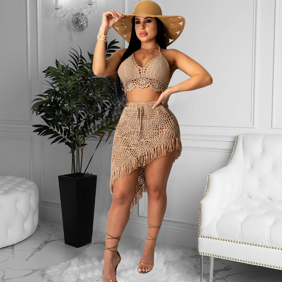 Women's Crochet Tassel Casual Suit - HJG