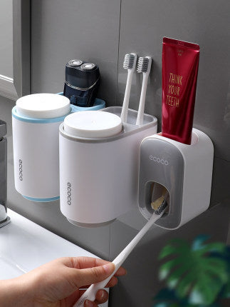 Wall Mounted Automatic Toothpaste Holder Bathroom Accessories Set Dispenser - HJG