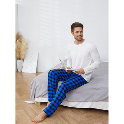 Men's Pajama Suit Long Sleeve Plaid