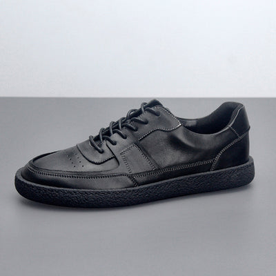 Leather Sneakers Breathable Low Top Vintage Men's Casual Shoes - HJG