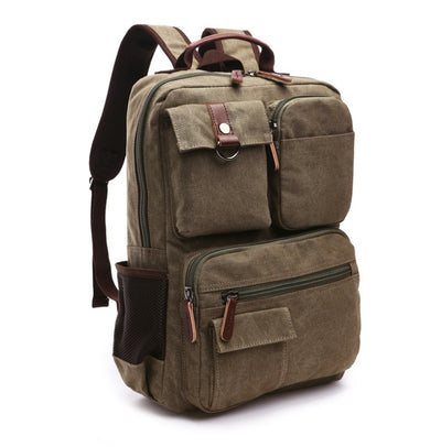 New Men Canvas Backpack Shoulder Bag Students Leisure Bag Computer Bag School Mochila Teenagers 15inch Laptop Rucksack