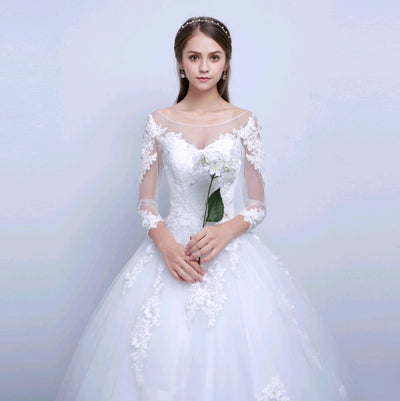 new shoulders Slim Qi wedding bride married slim wedding dress