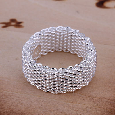 Exaggerated wire mesh ring women