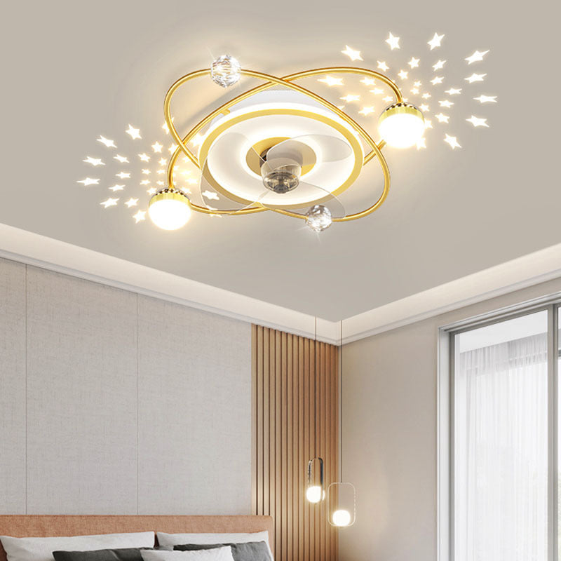 Nordic bedroom decor led lights for room Ceiling fan light lamp restaurant dining room Ceiling fans with lights remote control - HJG