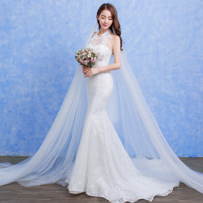 Wholesale new bride wedding fashion lace fishtail skirt Slim Skinny tail wedding dress D92