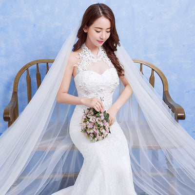 Wholesale new bride wedding fashion lace fishtail skirt Slim Skinny tail wedding dress D92